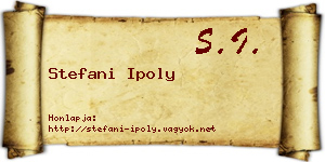 Stefani Ipoly névjegykártya